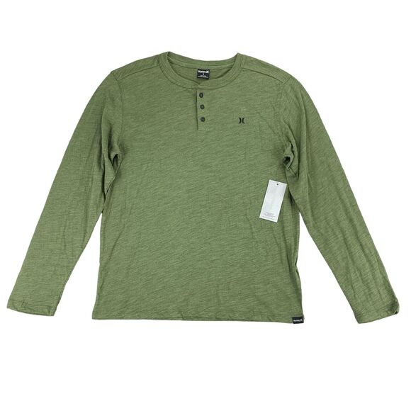 Hurley Other - Hurley Mens Vista Henley Long Sleeve T-Shirt Olive Green S